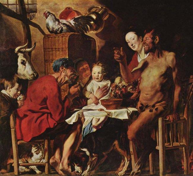 JORDAENS, Jacob Satyr and the Peasant